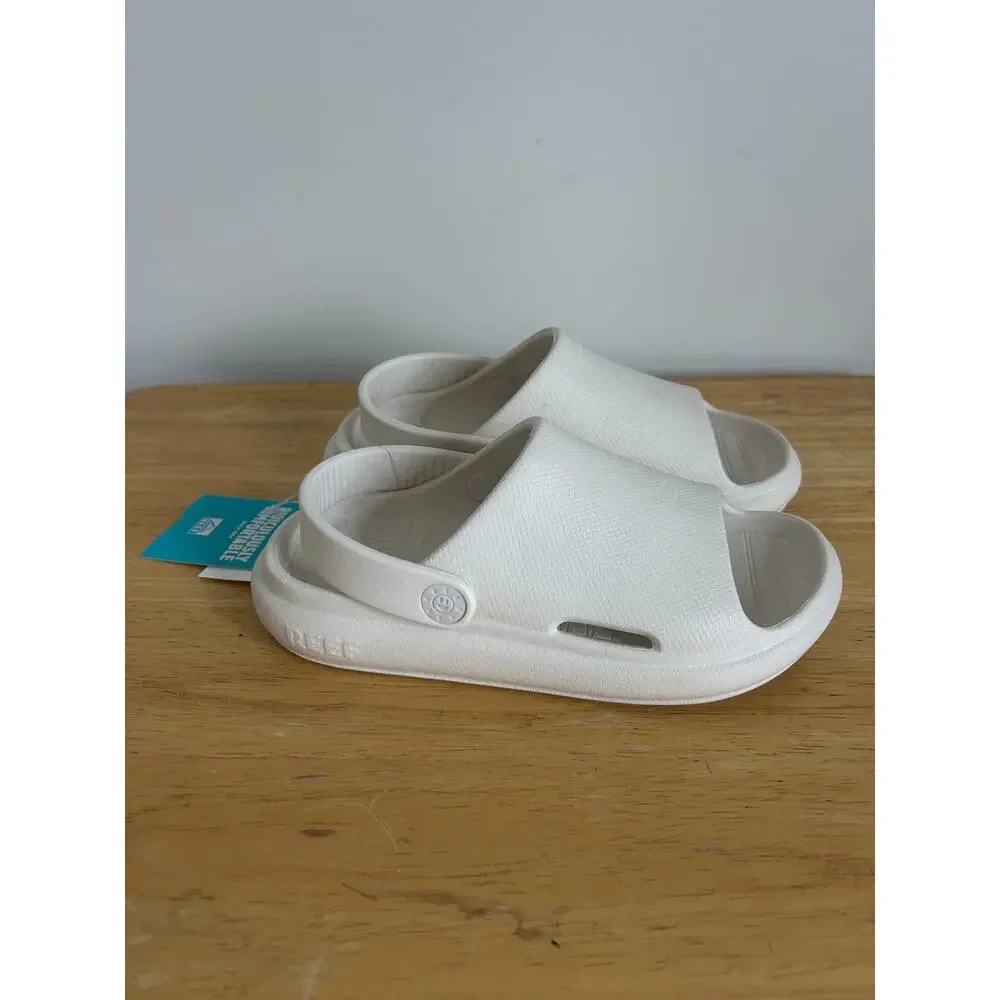 Reef Little Rio Slide Sandals - White - Size 12 Kids NWT